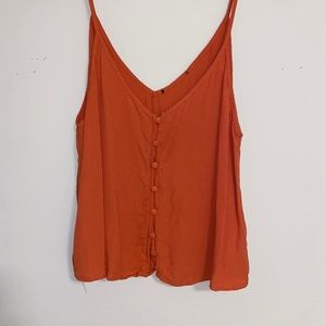 Orange Button-Down Tank Top